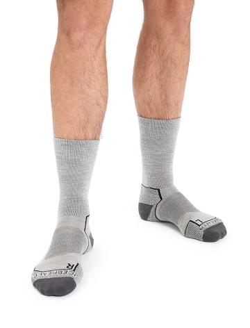 Blizzard Heather Men's Icebreaker Merino Hike+ Light Crew Socks | USA 1043DFMN